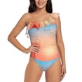 thumbnail image 2 of Yiaed The Sunset of Dandelion Print Women One Piece Swimsuits Tummy Control One Shoulder Bathing Suits Pattern Ruffle Swimwear-X-Large, 2 of 8
