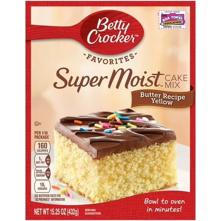 Betty Crocker Supermoist Cake Mix, Butter Recipe Yellow, 15.25 oz - Walmart.com Betty Crocker Supermoist Cake Mix, Butter Recipe Yellow, 15.25 oz - Walmart.com