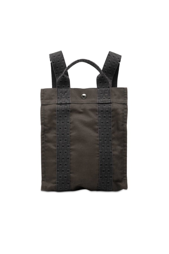 Pre-Owned Hermes Herms Air Line Ad PM Backpack in Gray and Black Canvas for Women (Good)