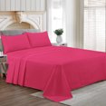 thumbnail image 2 of CCNY 600 TC Egyptian Cotton Bed Sheets, Luxurious Soft for Hotel Quality 4Pc Sheet Set - 1 Fitted Sheet, 1 Flat Sheet & 2 Pillowcases 15 Inch Deep Pocket (Full XL-Hot Pink Solid), 2 of 8