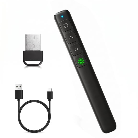 M Monoie USB Wireless Presenter, Class 2 Laser (≤1mW) PPT Clicker for PowerPoint, Keynote, Google Slides, Mac & PC, Rechargeable Remote for Classroom & Business Presentations