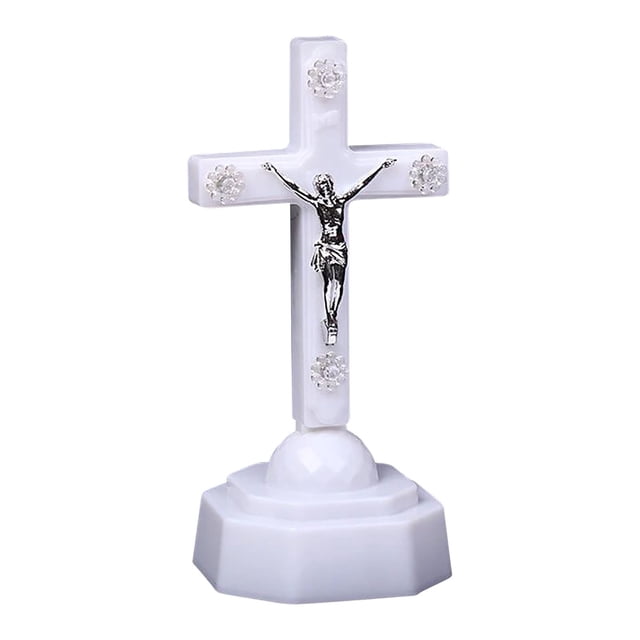 Electronic LED Jesus Night Light Figurine, Religious Flameless Candle Home Decor, Safe Bedside Table Ornament