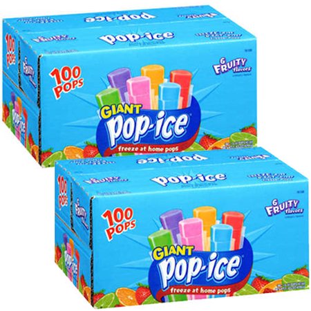 Pop-Ice 6 Fruity Flavors Giant Freeze Pops, 9.6 lb (Pack of 2)