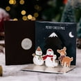 thumbnail image 4 of Christmas Cards 4.3X4.3Inch Small Up Card with Envelopes Stickers 3D Cute Holiday Greeting Cards Santa Snowman Reindeer Xmas Tree Christmas Cards for Kids丨D, 4 of 6