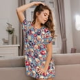 thumbnail image 3 of Daiia Chemise de Nuit Rétro à Imprimé Crâne Musical pour Femmes, Douce, à Manches Courtes, Robe de Nuit à Manches Courtes, 3 of 6