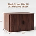 thumbnail image 3 of YDN Cat Litter Box Enclosure, Wooden Cat Washroom Furniture Striped Rolling Door, Pet House, Fit Most of Litter Box, Walnut, 3 of 9