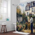 thumbnail image 6 of Country Cottage Shower Curtain, Rustic Farmhouse Painter Artwork Waterproof Fabric Bathroom Shower Curtains Set with Hooks, 72 X 72 Inch Long, 6 of 9