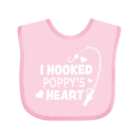 

Inktastic I Hooked Poppy s Heart with Fishing Rod Gift Baby Boy or Baby Girl Bib