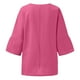 thumbnail image 5 of Vestidos Casuales Para Mujer, Blusas De Mujer De Moda Blusa de lino y imitación de cuello redondo con mangas 3/4 para mujer, 5 of 5