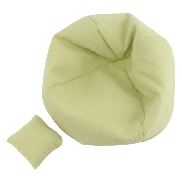 Sofá miniatura con almohada, accesorios para fotos, sofá para casa de muñecas, sala de estar. Verde