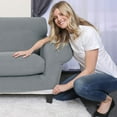 thumbnail image 6 of Subrtex Stretch 2-Piece Textured Grid Slipcover Sofa Cover, Gray, 6 of 9