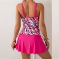 thumbnail image 6 of Qingpeng Women's Two Piece Tankini Set Printed Tank Top with Ring Straps Built-in Bra Ruched Skirted Bottoms Side Drawstring, 6 of 6