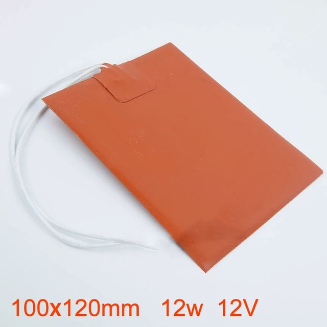 100*120mm 12V 12W Silicone Heater Mat Pad for Printer Heated Bed Heating