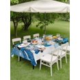 thumbnail image 3 of Outdoor Tablecloth with Umbrella Hole and Zipper, Blue Snowman Christmas Rectangle Table Cloth 54x80 Inch Waterproof Tablecloth, Xmas Gifts Wreath Snowflake Picnic Table Cover for Patio Camping, 3 of 7