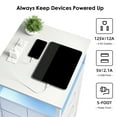 thumbnail image 5 of Tomnk Nightstands Set of 2, Bed Side Table with Charging Station, LED Night Stand with 3 Fabric Drawers, White, 5 of 8