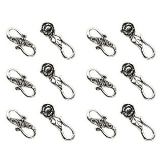 Filigree Fishhook Clasps, Sterling 925 Silver Clasp, Oval Fish