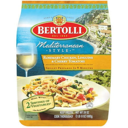 Bertolli Frozen: Mediterranean Style Rosemary Chicken Linguine & Cherry Tomatoes Skillet Meals, 24 Oz