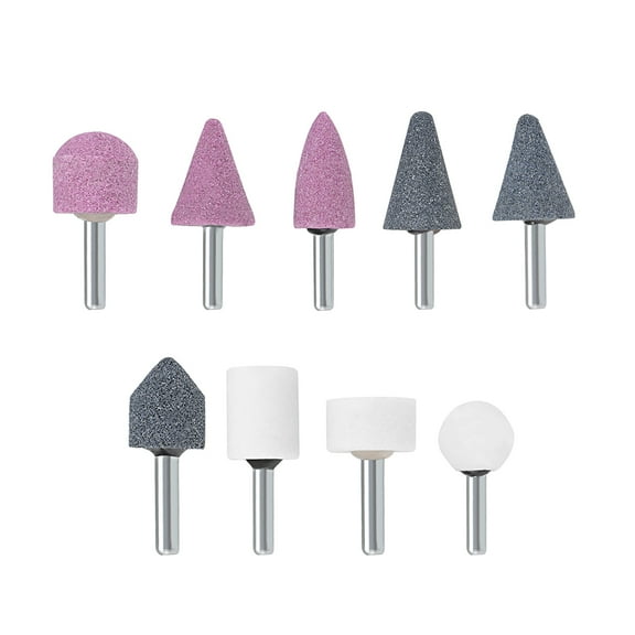 Uxcell Abrasive Stone Points Set Grinding Wheel Polishing Head with 1/4-inch Shank Multicolored 10pcs