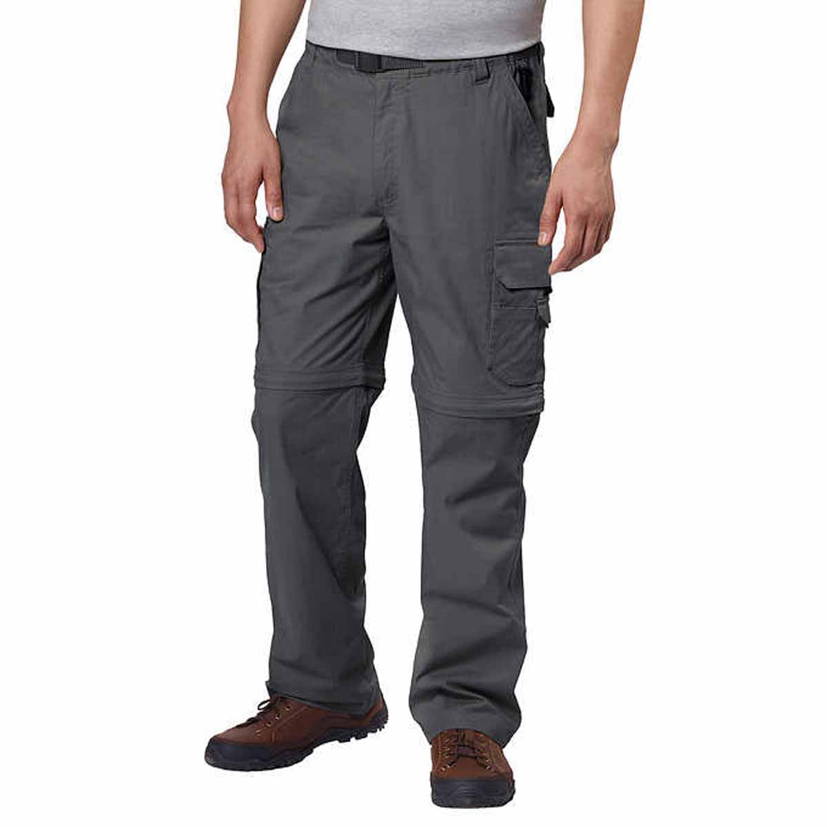 NEW BC Clothing Men's Convertible Stretch Cargo Pants Charcoal Grey 