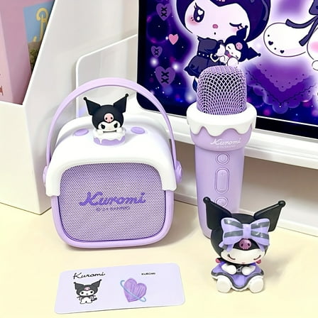 Vizlon Purple Mini Karaoke Speaker – Portable Wireless w/Mic, Voice Changer, USB-C Charging, Built-in Sound Card, Hand Strap – Perfect for Parties, Camping & Gifts