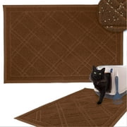 Downtown Pet Supply Non-Slip Padded Mesh Kitty Litter Mat Trapping Tray for Cats and Kittens (Brown, Medium)