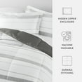 thumbnail image 4 of Noble Linens Down Alternative Stitched Stripe Gray Reversible Comforter Set, 4 of 7