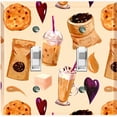 thumbnail image 1 of Metal Light Switch Wall Plate Outlet Cover (Coffee Mocha Espresso Grounds Cookie Sugar Treats Love Caramel Shake - Double Toggle), 1 of 2
