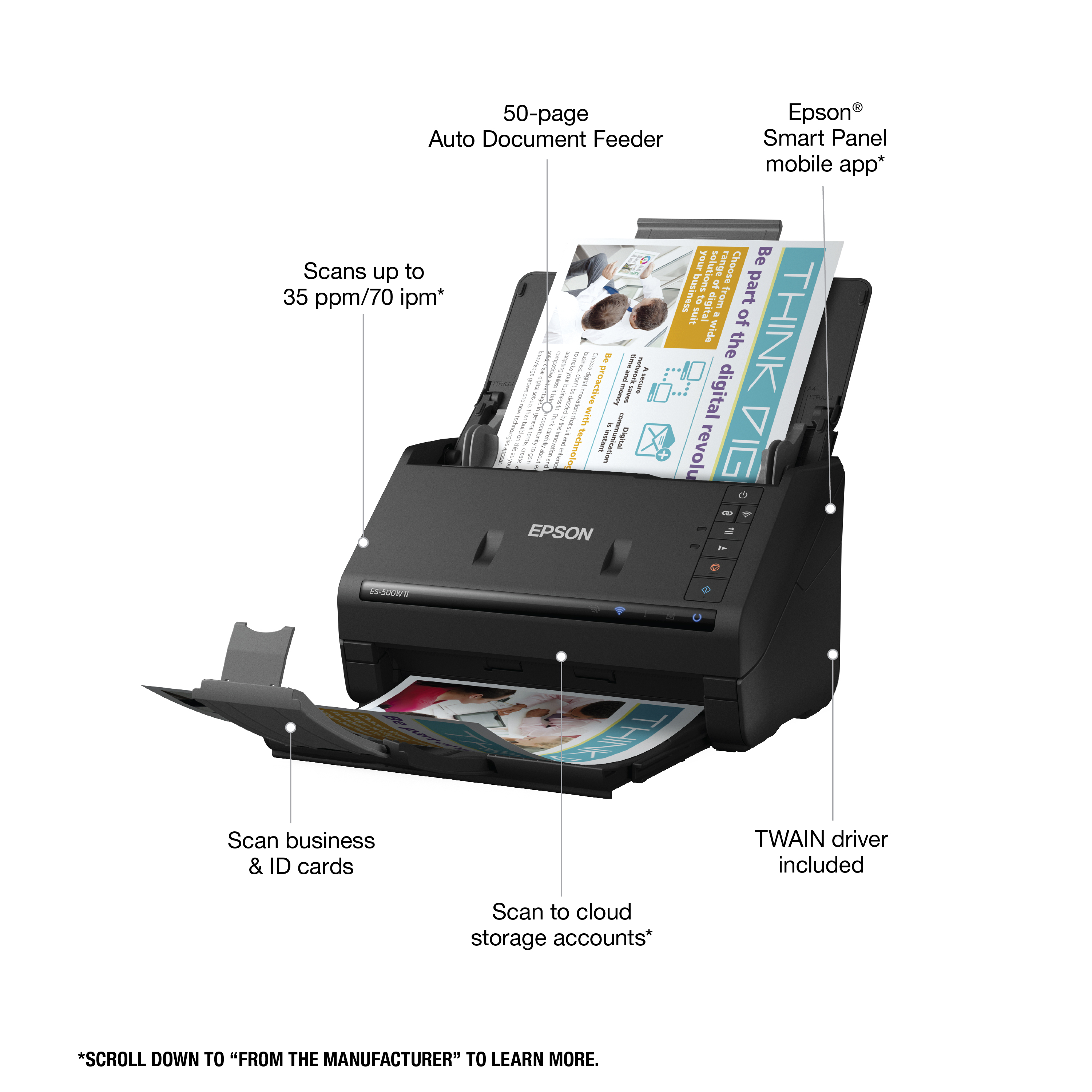 Epson ES-500W II Wireless Duplex Document Scanner photo 3
