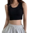 thumbnail image 4 of Camiseta sin mangas de entrenamiento de canalé para mujer,Camiseta sin mangas deportiva para mujer Camiseta sin mangas deportiva de canalé para mujer Camiseta sin mangas de ejercicio ajustada Tecnología avanzada, 4 of 8