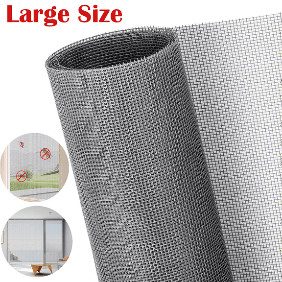 Petoto 47" x 100' Window Screen Roll, Window Screen Mesh, Replacement Door Screen, Porch Screen, Dog Screen, Cat Screen, Gray