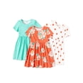 thumbnail image 1 of PATPAT Vestidos para Niña Pequeña 3-Pack con Estampados Florales y de Lunares, 1 of 8