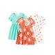 thumbnail image 1 of PATPAT Vestido Skater para Niña Pequeña con Estampado Floral y Lunares, Paquete de 3, 1 of 8