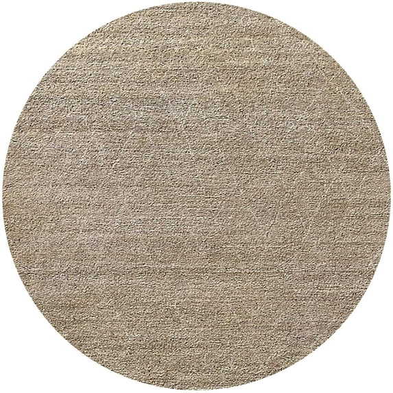 Ahgly Company Indoor Round Mid-Century Modern Brown Oriental Area Rugs, 6' Round