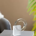 thumbnail image 5 of A&B Home Glass Ring Statue - Contemporary Glass Decorative Object, Tabletop Home Décor, Bedroom Living Room Bathroom Entryway Console Table Book Shelf Accent Piece, 6" x 2" x 5", 5 of 5