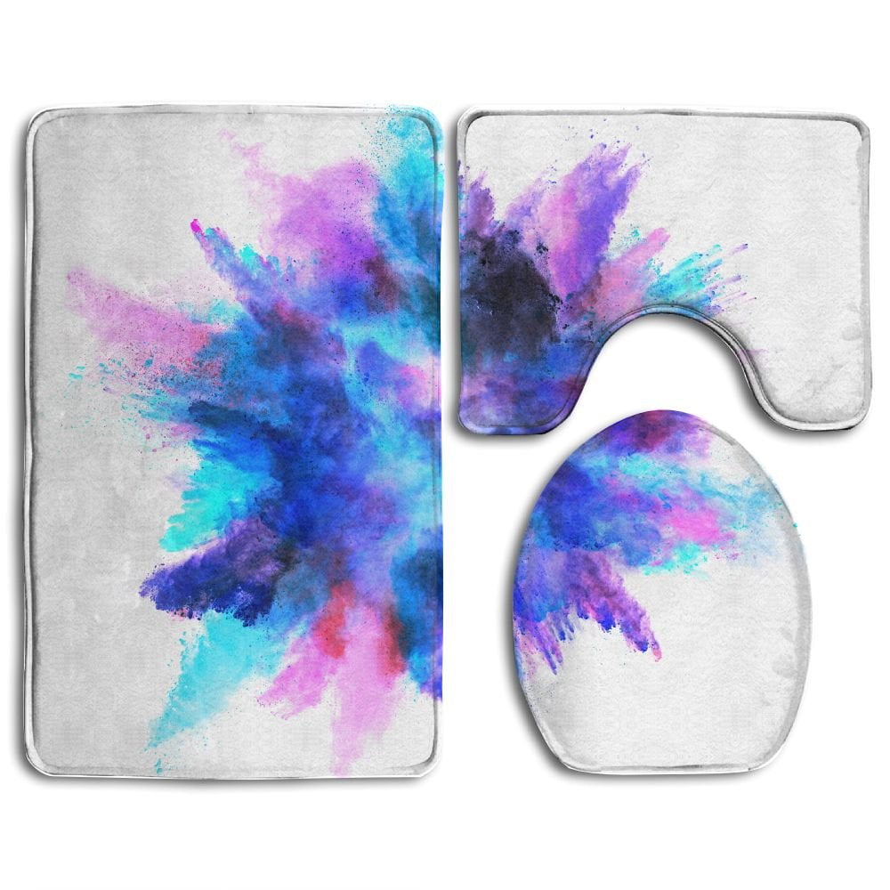 Erehome Explosion Colo Powder Isolated 3 Piece Bathroom Rugs Set Bath Rug Contour Mat And Toilet Lid Cover Walmart Canada