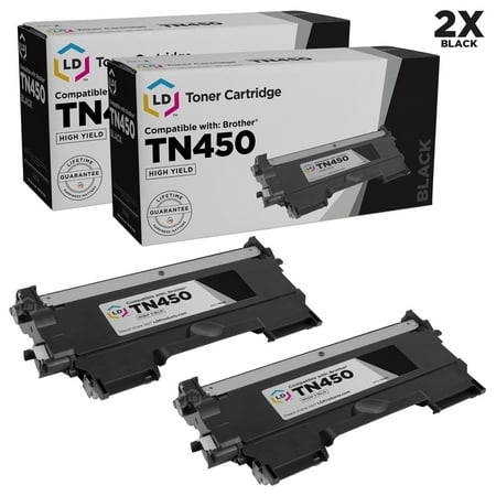 LD Compatible Replacement for Brother TN450 High Yield Toner Cartridges 2-Pack for DCP-7060D, DCP-7065DN, HL-2132, HL-2220, HL-2230, HL-2275DW, Intellifax 2840, 2940, MFC-7240, MFC-7360N, (Best Tn450 Compatible Toner)