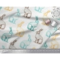 thumbnail image 2 of Soimoi White Cotton Voile Fabric Rabbit Animal Printed Fabric 1 Yard 56 Inch Wide, 2 of 3