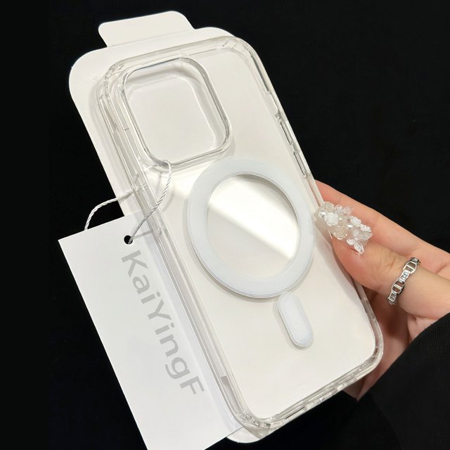 Luxury Magsafe Transparent Case For iPhone 16 15 14 13 12 11 Pro X XS XR Max 7 8 Plus Mini Magnetic Wireless Charge Phone Cover Transparent For iPhone 11Pro Max