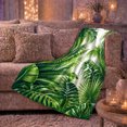thumbnail image 6 of Lush green palm leaves tropical Flannel Blanket for bedroom sunroom living room reading nook Home Decor fresh vibrant botanical jungle art Gift for plant lovers, 6 of 9