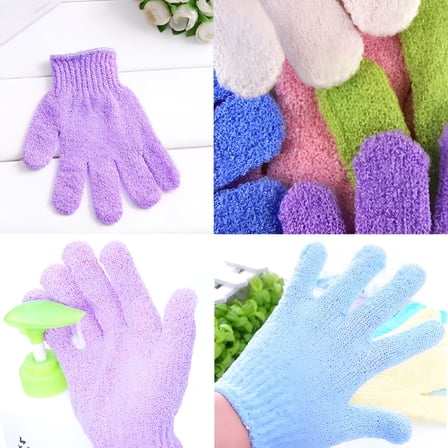 RAGUPEL 5 Pcs Exfoliating Gloves for Shower,5 Colors Body Exfoliator Glove with Hanging Loop,Scrub Exfoliate Glove Mitt Bath Face Spa Hand Scrubber Wash Deep Scrubbing Dead Skin for Women Men.