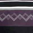 thumbnail image 2 of Chezmoi Collection 7-Piece Purple/Black/Gray/White Modern Stripe Zigzag Embroidery Comforter Set, Oversized King, 2 of 7