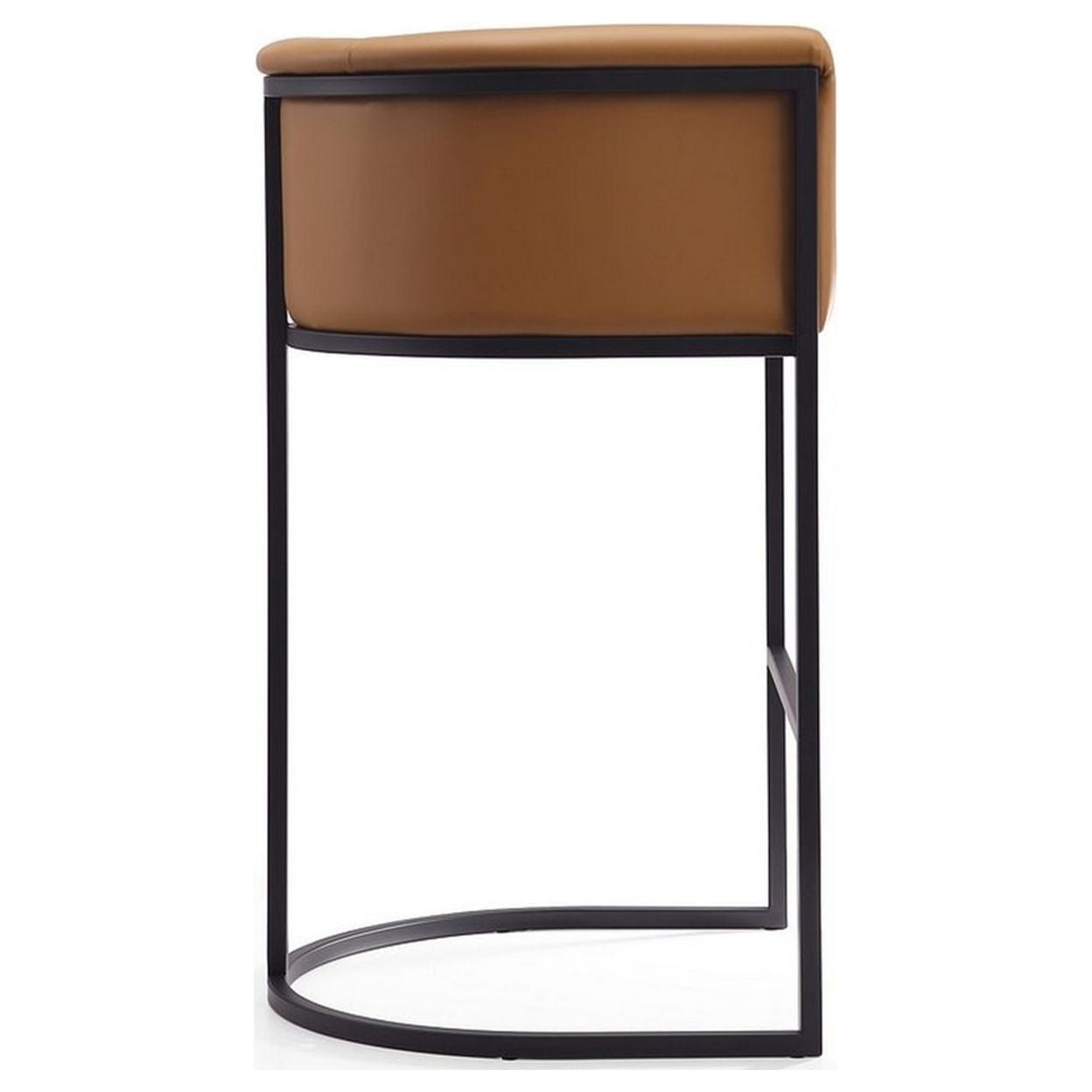 Manhattan Comfort Cosmopolitan 29.5" Faux Leather Barstool in Camel (Set of 3)