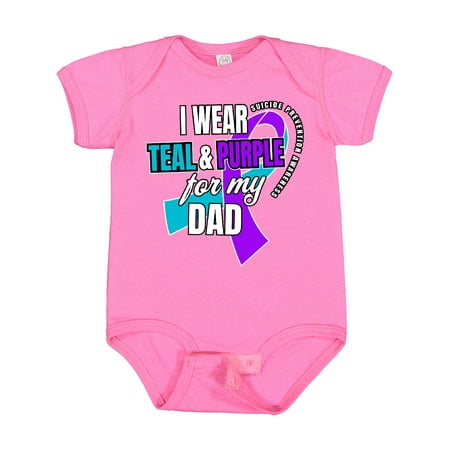 

Inktastic Suicide Prevention I Wear Teal and Purple for My Dad Gift Baby Boy or Baby Girl Bodysuit