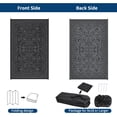 thumbnail image 2 of HIWEAVER 9' x 18' Black/Gray Outdoor Rug PP Plastic Straw Woven Waterproof Patio Rug with Border Portable Outside Carpet for Balcony Deck Picnic Garden Decor, 2 of 7