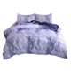 thumbnail image 1 of Yuarrent Juego de cama de 3 uds., funda de edredón, funda de almohada, juego de cama de marmoleado, dormitorio, habitación de invitados, funda de Juegos de cama Azul 210x210cm Yuarrent HA3042-09B, 1 of 1