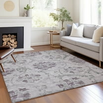 Addison Rugs Chantille Indoor/Outdoor Traditional Floral Lavender Washable Rectangle Rug, 10' x 14'