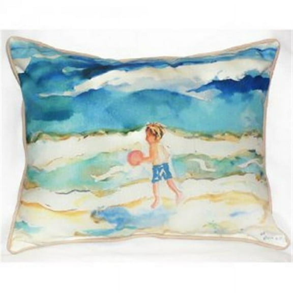 Betsy Drake ZP609 Boy and Ball Throw Pillow- 20 x 24 in.