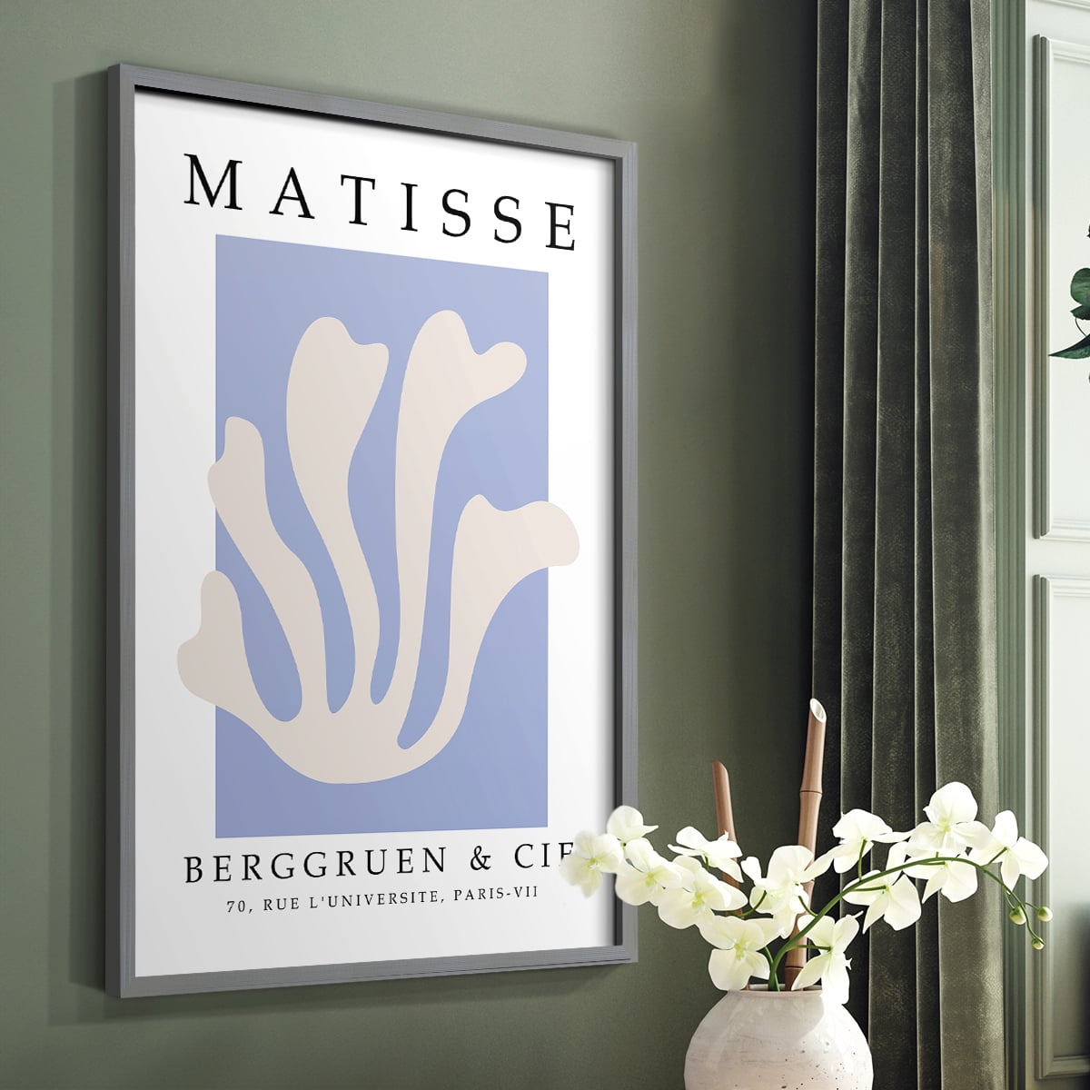 Matisse CCCXLVII in Gray Solid Wood 8 x 10 Framed Print