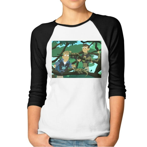 Wild Kratts Women'S Novelty Primary Theme Crew Neck Raglan Sleeves Performance Super Soft Baseball T-Shirt X-Large