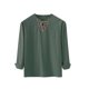 thumbnail image 5 of pstuiky camisas de manga larga para hombre, Camisa de lino holgada de manga larga con cordón y cuello en V para hombre, color liso camisetas de hombre xxl, 5 of 5
